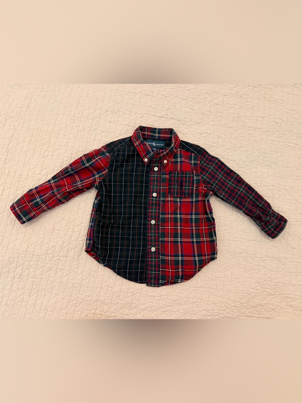 Ralph Lauren Red & Black Patchwork Plaid Button-Down Shirt
